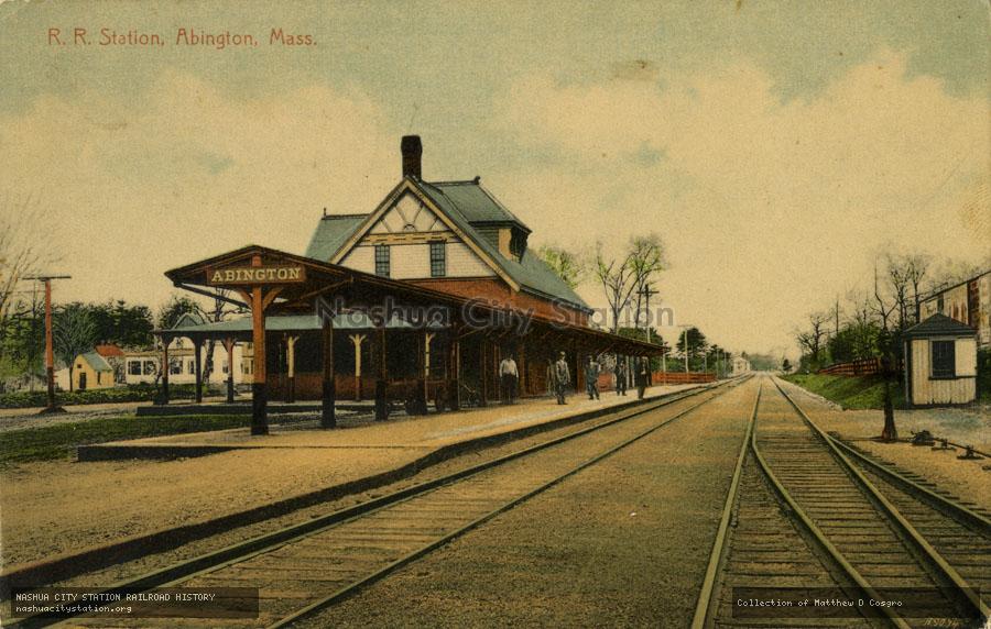 Postcard: Railroad Station, Abington, Massachusetts